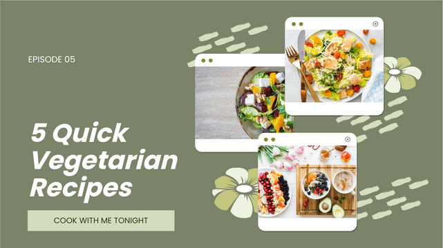 YouTube Thumbnail template: Quick Vegetarian Recipes YouTube Thumbnail (Created by Visual Paradigm Online's YouTube Thumbnail maker)