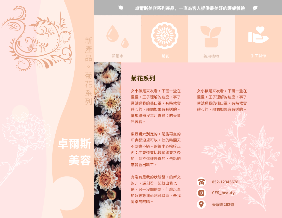 宣傳冊 template: 美容產品系列推廣小冊子 (Created by InfoART's 宣傳冊 maker)