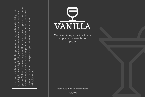 Vanilla drink product label