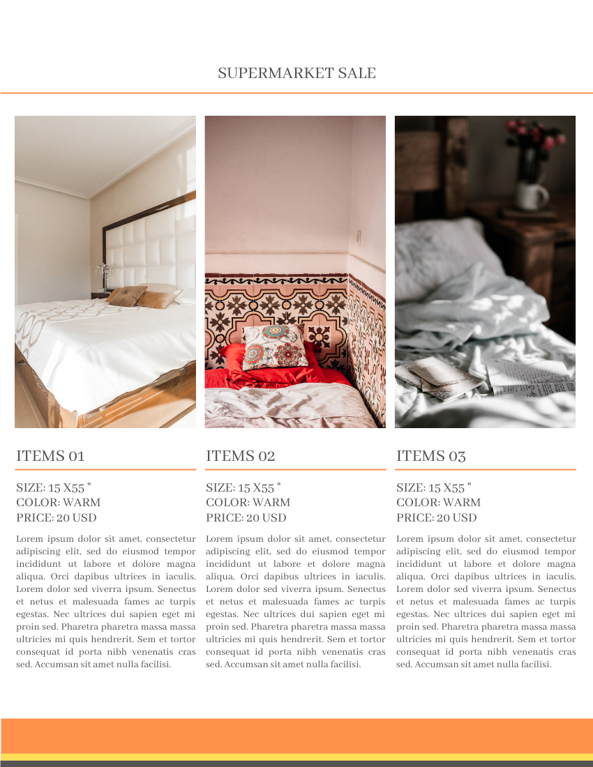 Booklet template: Bed Items Catalog (Created by Visual Paradigm Online's Booklet maker)