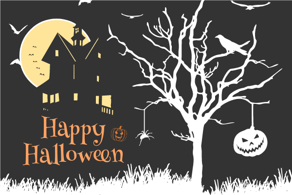 Greeting Card template: Happy Halloween Greeting Card (Created by Visual Paradigm Online's Greeting Card maker)