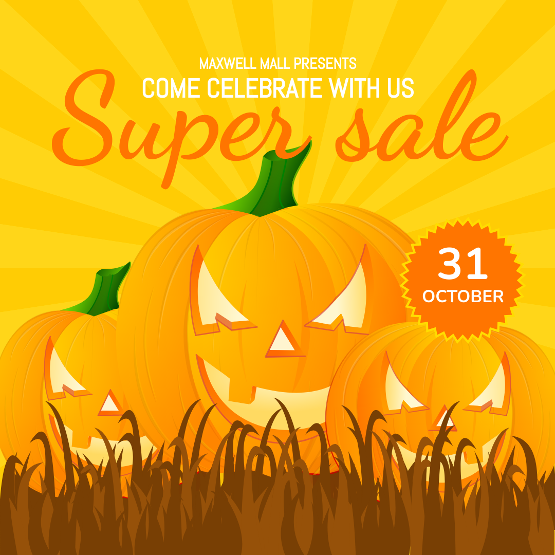 Halloween Mall Super Sales Instagram Post