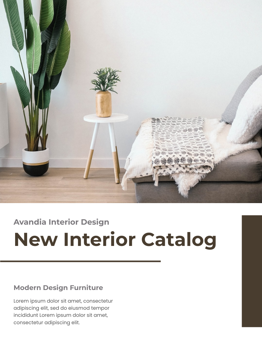 产品目录 模板。New Interior Catalog (由 Visual Paradigm Online 的产品目录软件制作)