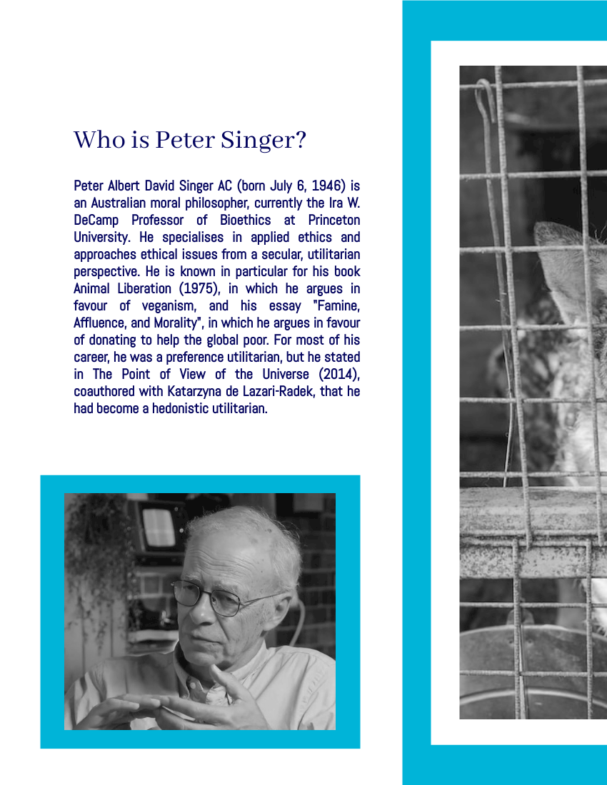 Quote template: We have to speak up on behalf of those who cannot speak for themselves. ― Peter Singer, Animal Liberation (Created by Visual Paradigm Online's Quote maker)