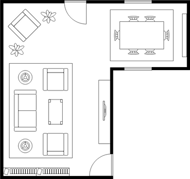 Floor Plan template: Living Room Floor Plan (Created by Visual Paradigm Online's Floor Plan maker)