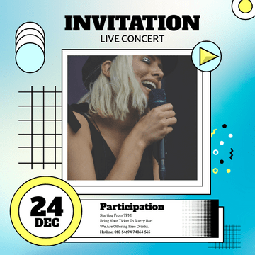 Invitation template: Retro Live Concert Invitation (Created by Visual Paradigm Online's Invitation maker)
