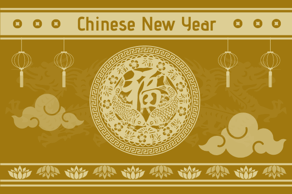 Greeting Card template: Chinese New Year Greeting Card With Auspicious Clouds (Created by Visual Paradigm Online's Greeting Card maker)