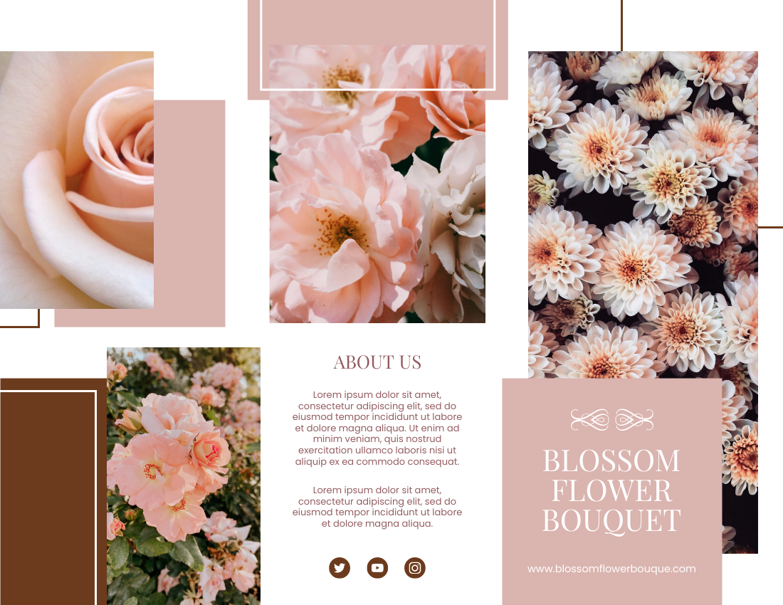 Brochure template: Blossom Flower Bouquet Brochure (Created by Visual Paradigm Online's Brochure maker)