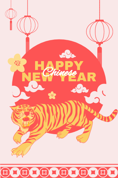 Greeting Card template: Fortune And Chinese New Year Greeting Card (Created by Visual Paradigm Online's Greeting Card maker)