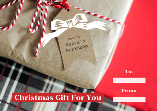 Editable giftcards template:Sharp Red With Bow Christmas Gift Card