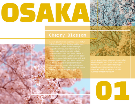 Editable brochures template:Cherry Blossom Brochure