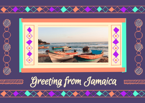 Editable postcards template:Travel To Jamaica Postcard