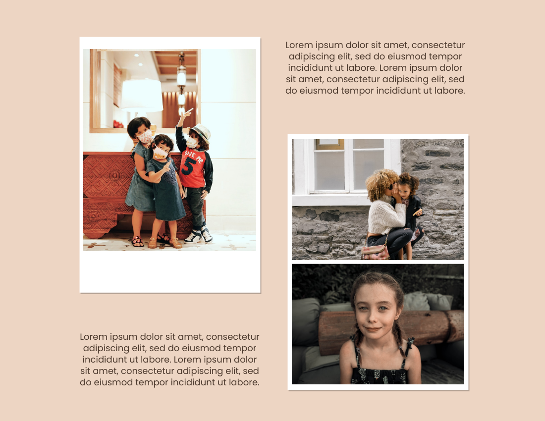 儿童照片簿 模板。Cheerful Kids Photo Book (由 Visual Paradigm Online 的儿童照片簿软件制作)