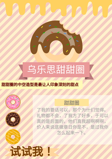 Editable flyers template:甜甜圈传单