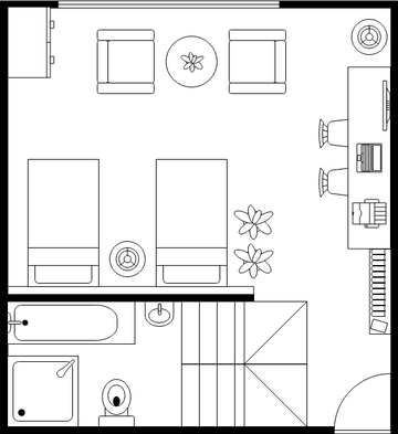 Floor Plan template: Guest Room Floor Plan (Created by Visual Paradigm Online's Floor Plan maker)