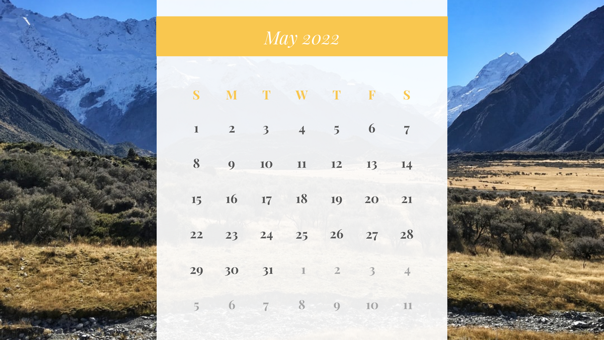 Mountain Scene Calendar