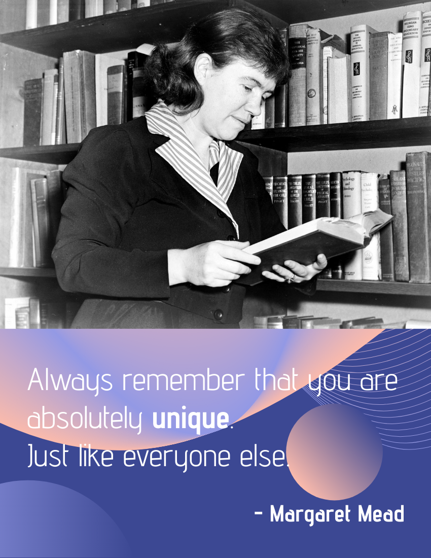 Quote template: Always remember that you are absolutely unique. Just like everyone else. - Margaret Mead (Created by Visual Paradigm Online's Quote maker)