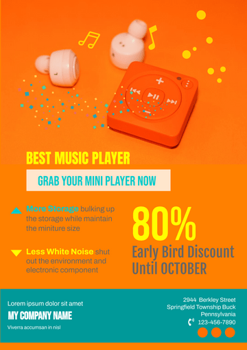Poster template: Music Player Sale Poster (Created by Visual Paradigm Online's Poster maker)