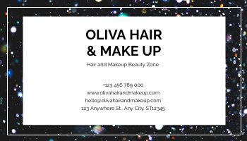 Business Card template: Galaxy Glitter Make Up Store Business Card (Created by Visual Paradigm Online's Business Card maker)