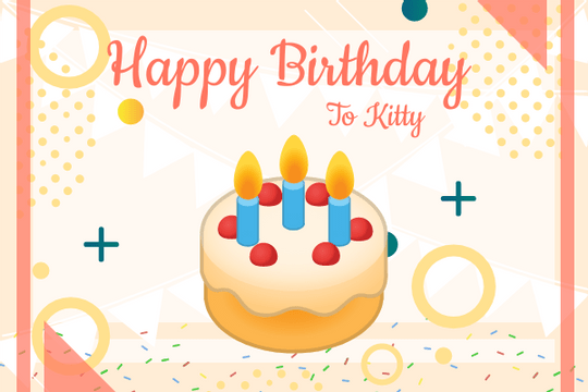 Editable greetingcards template:Birthday Cake Greeting Card