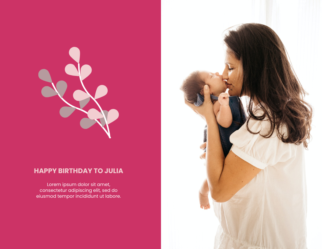 庆祝活动照相簿 模板。Baby Girl Birthday Celebration Photo Book (由 Visual Paradigm Online 的庆祝活动照相簿软件制作)