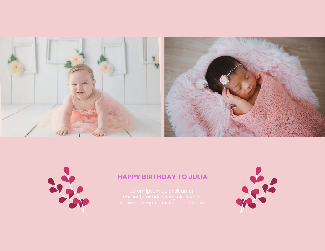 Celebration Photo Book template: Baby Girl Birthday Celebration Photo Book (Created by PhotoBook's Celebration Photo Book maker)
