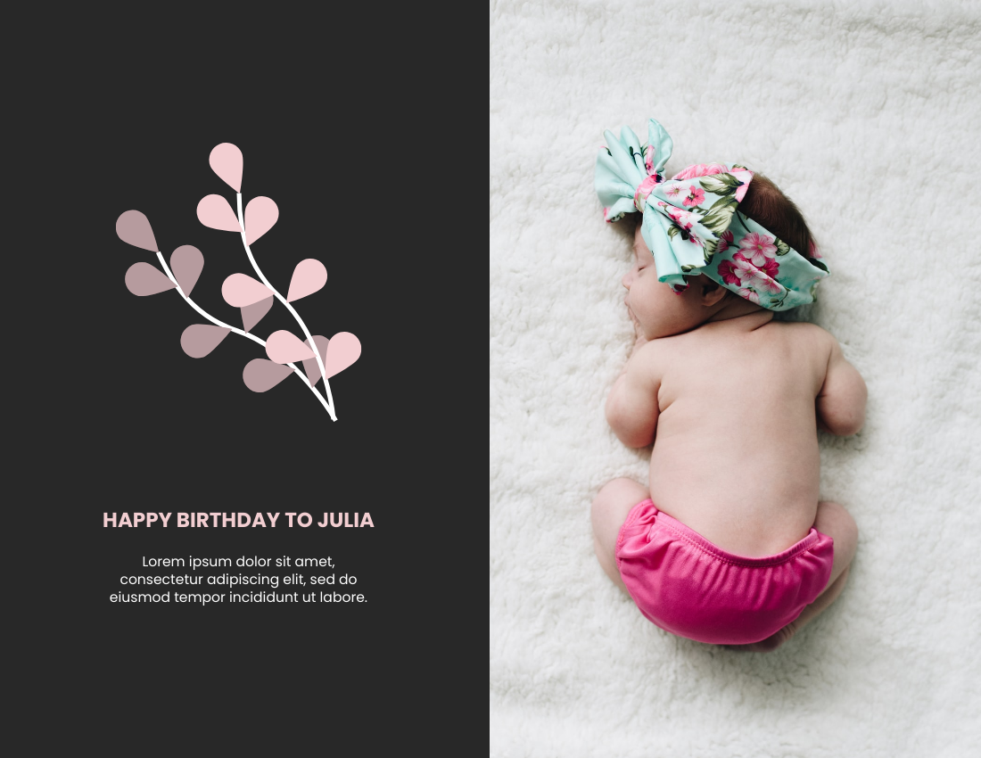 Celebration Photo Book template: Baby Girl Birthday Celebration Photo Book (Created by Visual Paradigm Online's Celebration Photo Book maker)