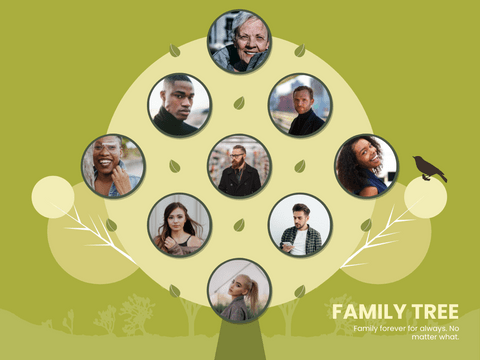 Family Tree template: Tree Illustrations Family Tree (Created by Visual Paradigm Online's Family Tree maker)