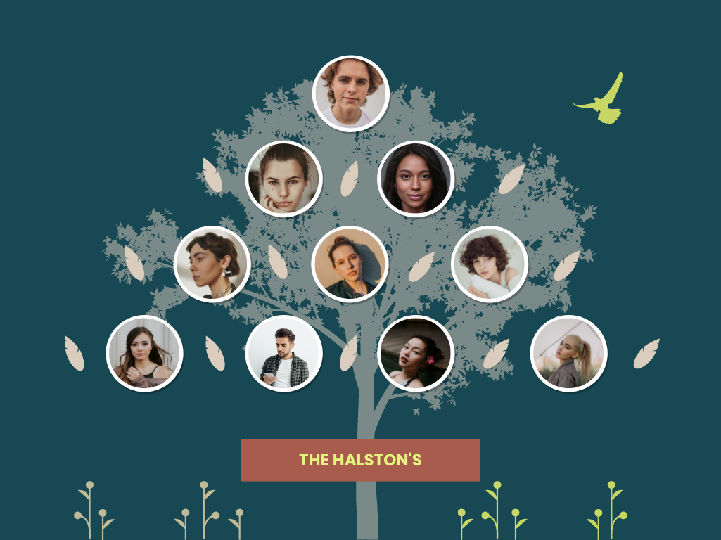 Family Tree template: Tree Silhouette Family Tree (Created by Collage's Family Tree maker)