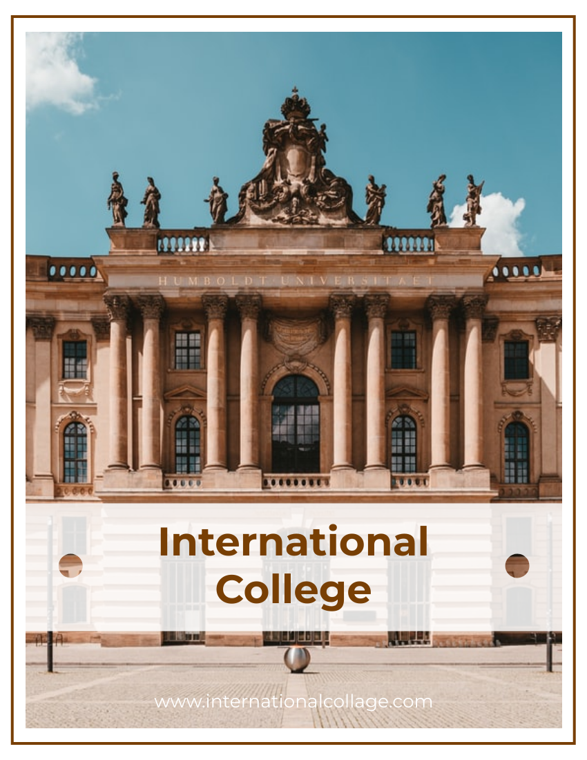 簡章 模板。 International College Prospectus (由 Visual Paradigm Online 的簡章軟件製作)