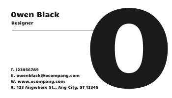 Business Card template: Ocompany Business Cards (Created by Visual Paradigm Online's Business Card maker)