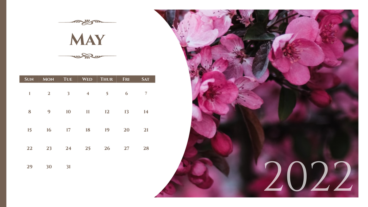 Calendar template: Natural Landscape Calendar 2022 (Created by Visual Paradigm Online's Calendar maker)