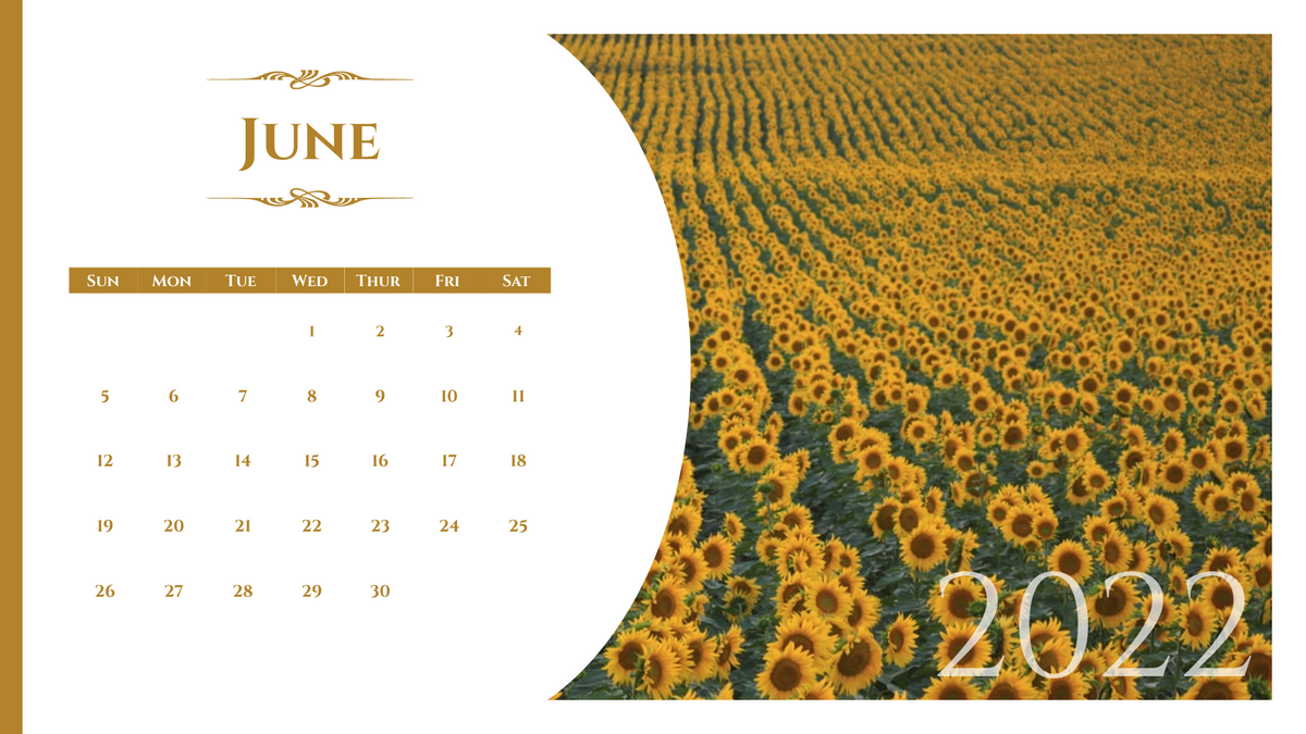 Calendar 模板。 Natural Landscape Calendar 2022 (由 Visual Paradigm Online 的Calendar軟件製作)