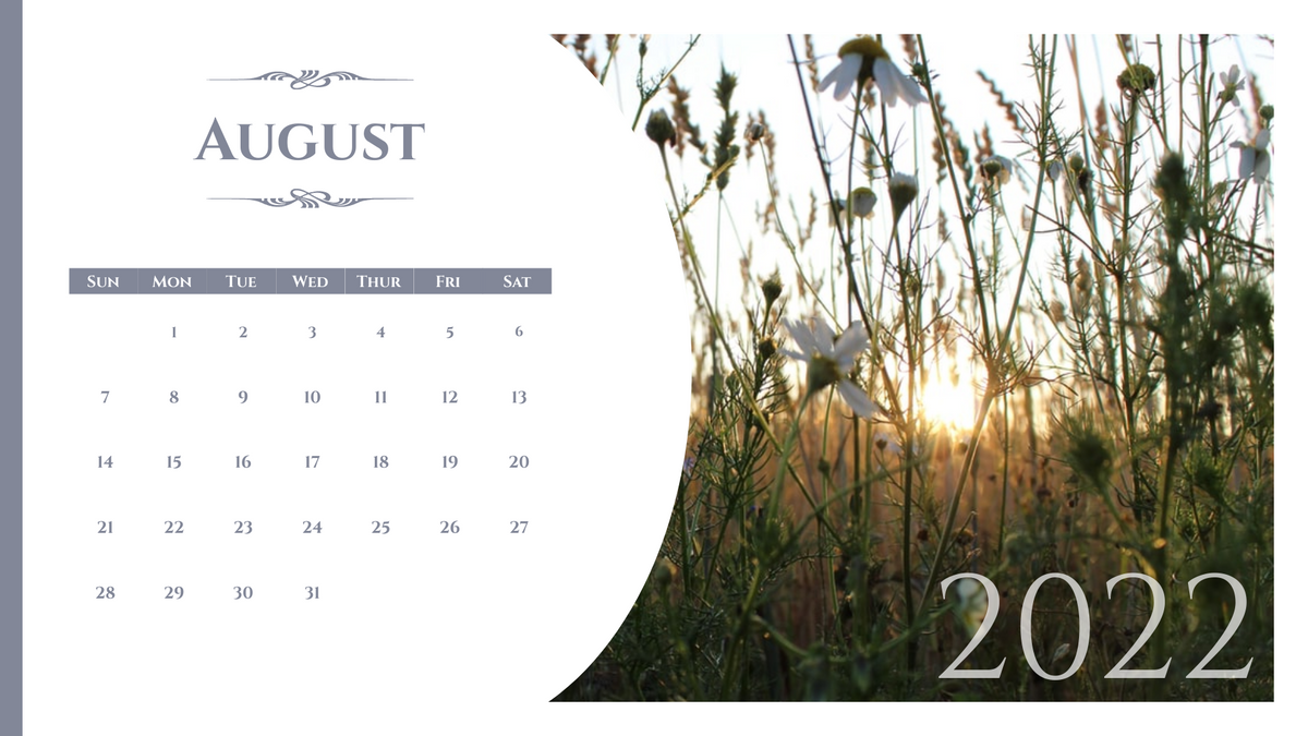 Calendar 模板。Natural Landscape Calendar 2022 (由 Visual Paradigm Online 的Calendar软件制作)