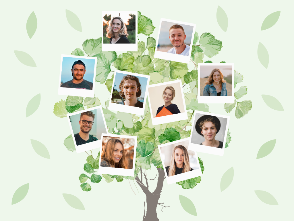 家庭树 模板。绘画家族树 (由 Visual Paradigm Online 的家庭树软件制作)