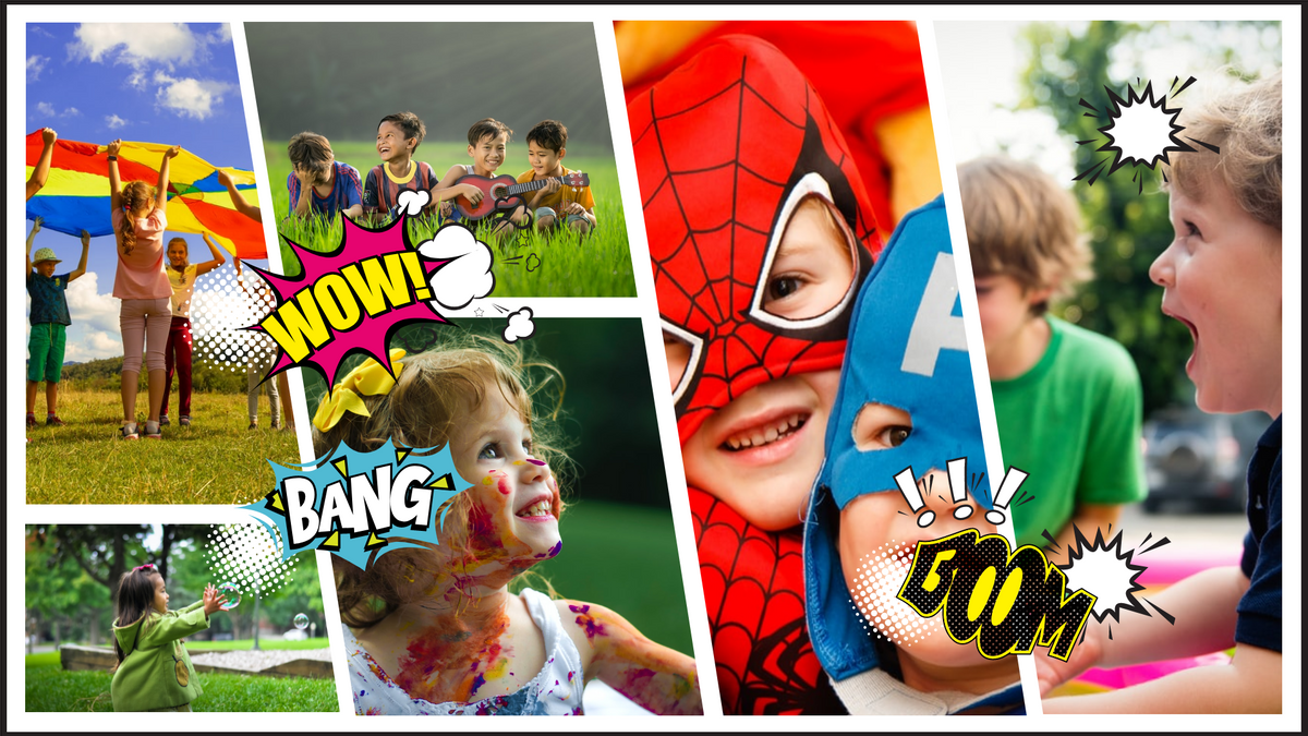 Comic Strip template: Children Playing Comic Strip (Created by Collage's Comic Strip maker)
