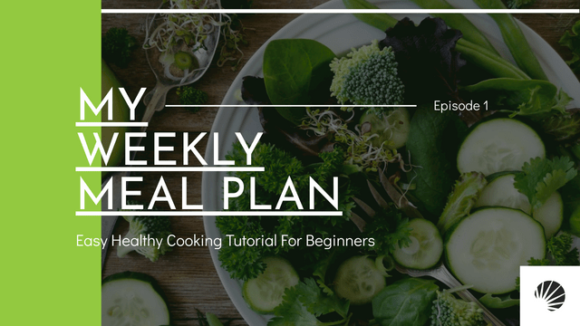 Editable youtubethumbnails template:Green Vegan Weekly Meal Cooking Tutorial YouTube Thumbnail