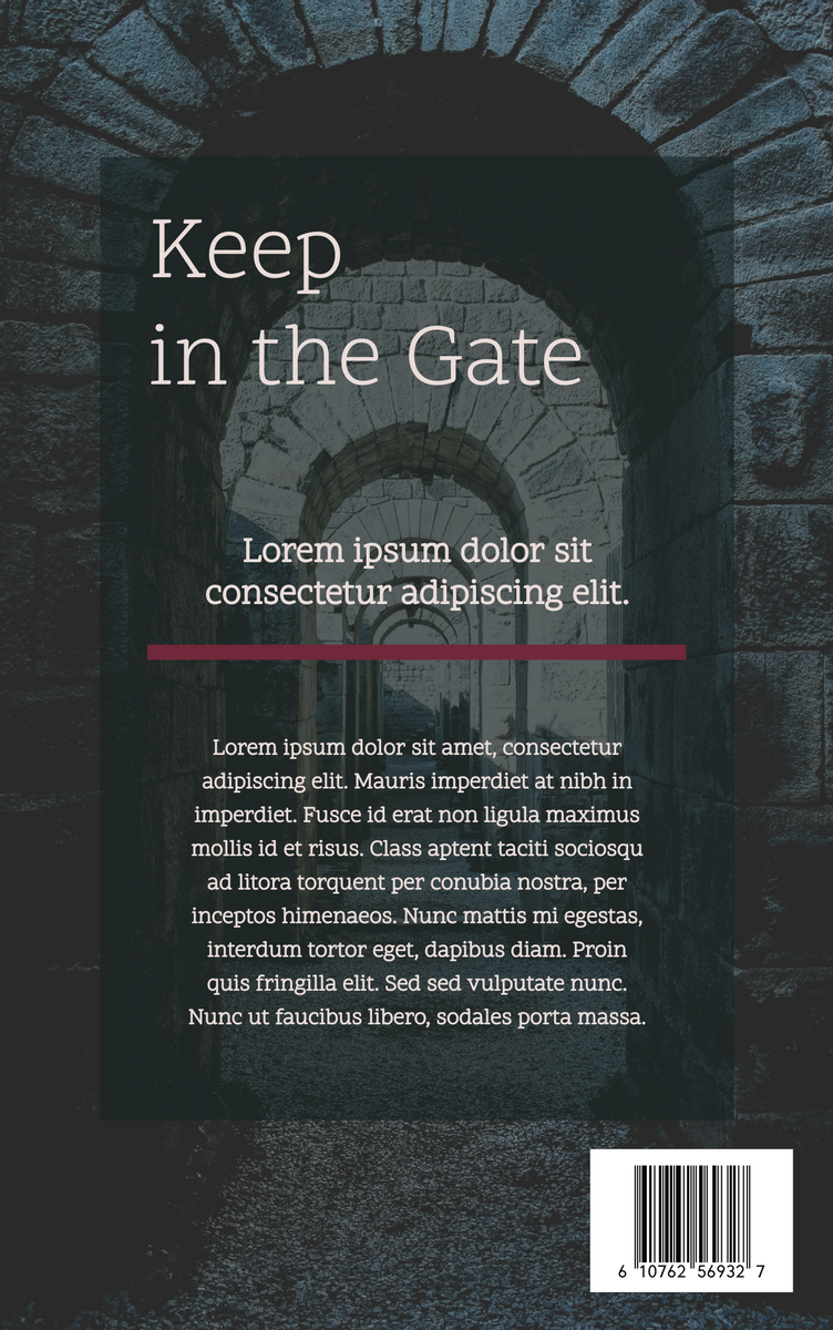 Book Cover template: Keep in the Gate Book Cover (Created by InfoART's Book Cover maker)