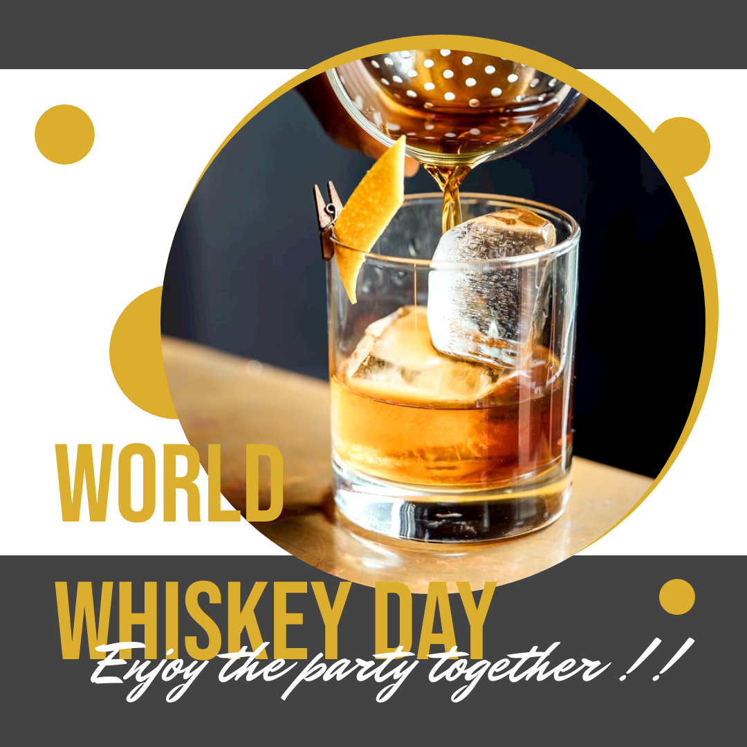 Instagram Post template: Black And Yellow World Whiskey Day Instagram Post (Created by Visual Paradigm Online's Instagram Post maker)