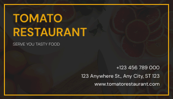 Business Card template: Bold Yellow Tomato Restaurant Business Card  (Created by InfoART's Business Card maker)