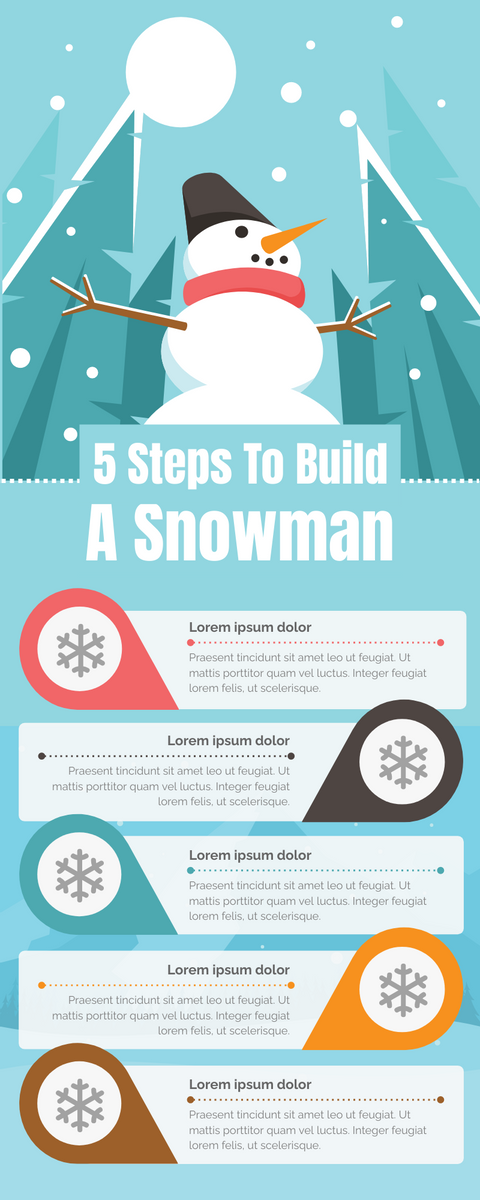 Infographic template: 5 Steps To Build A Snowman Infographic (Created by InfoART's Infographic maker)