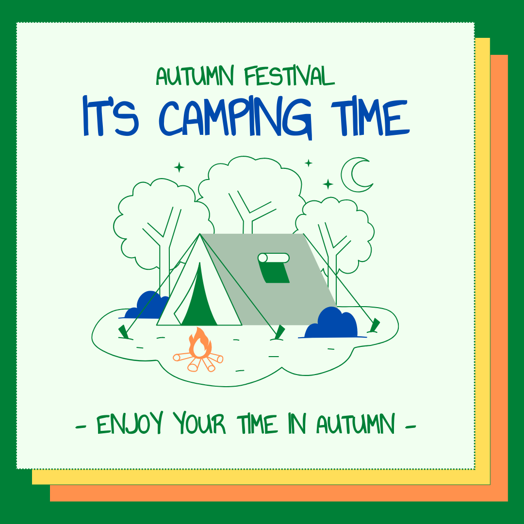 Instagram Post template: Minimal Autumn Festival Camping Instagram Post (Created by InfoART's Instagram Post maker)