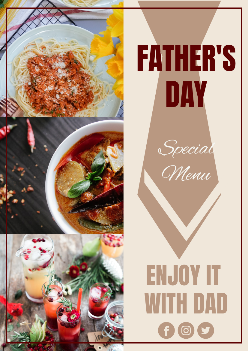 Flyer template: Father's Day Special Menu Flyer (Created by Visual Paradigm Online's Flyer maker)