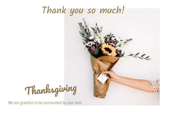 Greeting Card template: Flower Thanksgiving Greeting Card (Created by InfoART's Greeting Card maker)