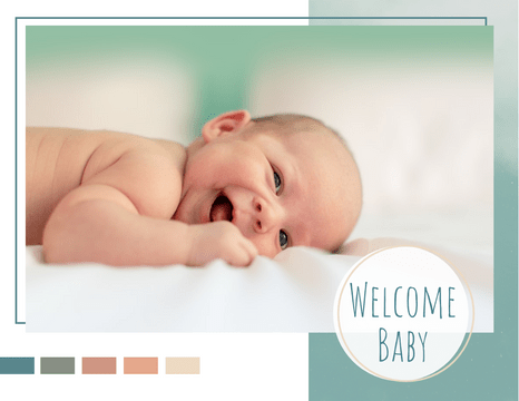 家庭照片簿 模板。 Welcome Baby Family Photo Book (由 Visual Paradigm Online 的家庭照片簿軟件製作)