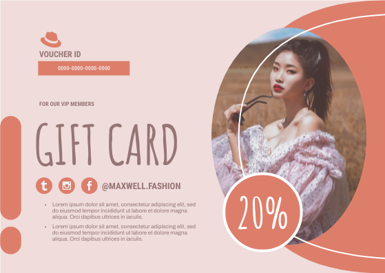 Gift Card template: Spring Fashion Discount Gift Card (Created by InfoART's Gift Card maker)