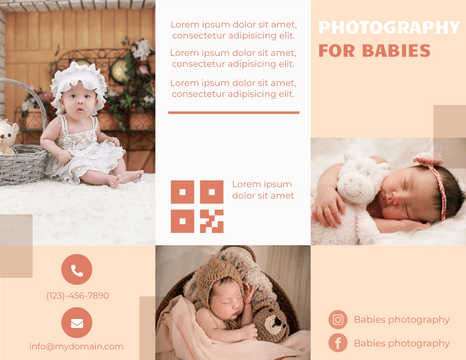Editable brochures template:Baby Photography Brochure