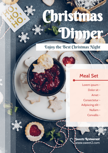 Editable flyers template:Christmas Dinner Flyer