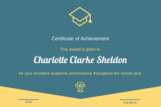 Certificate template: Certificate Of Achievement (Created by Visual Paradigm Online's Certificate maker)