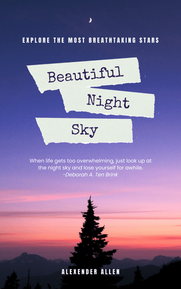 Editable bookcovers template:Beautiful Night Sky Book Cover